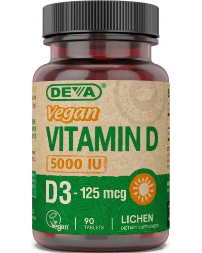 Vegan Vitamin D3 - 5000 IU - Cholecalciferol - 125 mcg
